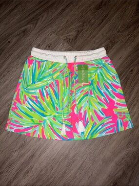 Lilly Pulitzer Zia Skirt Tiki Pink and Royal Lime